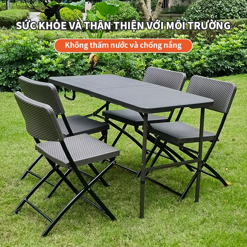 ICON Bàn gấp ngoài trời bàn dài sân bàn ăn đơn giản bàn ăn ngoài trời sân thượng căn hộ nhỏ bàn dài bàn ghế nhựa