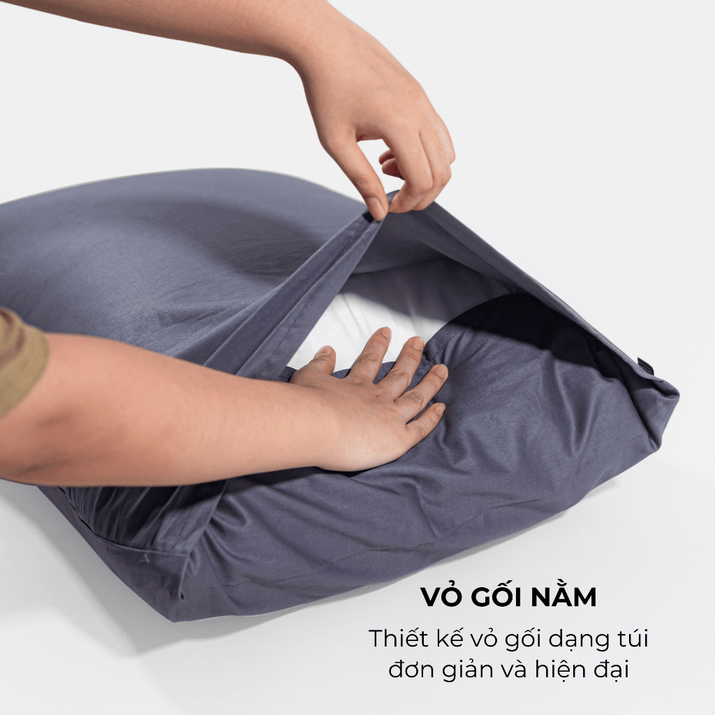 Ảnh 01 Vỏ Gối Nằm Gòn Bedding Cotton 100% Hàn Quốc Màu Trơn 50x70 cm 2