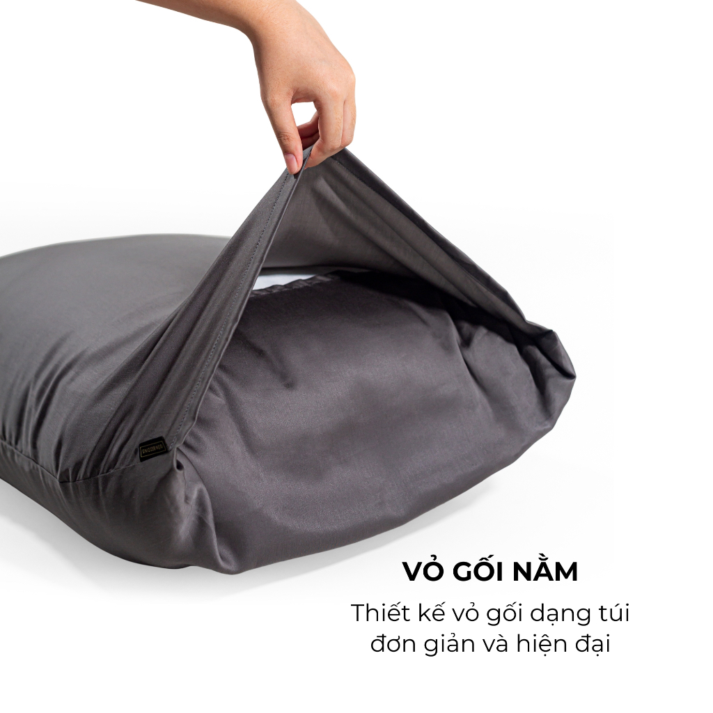 Ảnh 01 Vỏ Gối Nằm Gòn Bedding Lụa Tencel 60s Cao Cấp Màu Trơn 50x70 cm 3