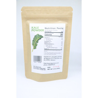 Bột Cải Xoăn, Kale Hữu Cơ Sấy Lạnh Nguyên Chất Đẹp Da, Giảm Cân, Detox, Tốt Cho Sức Khoẻ 100g