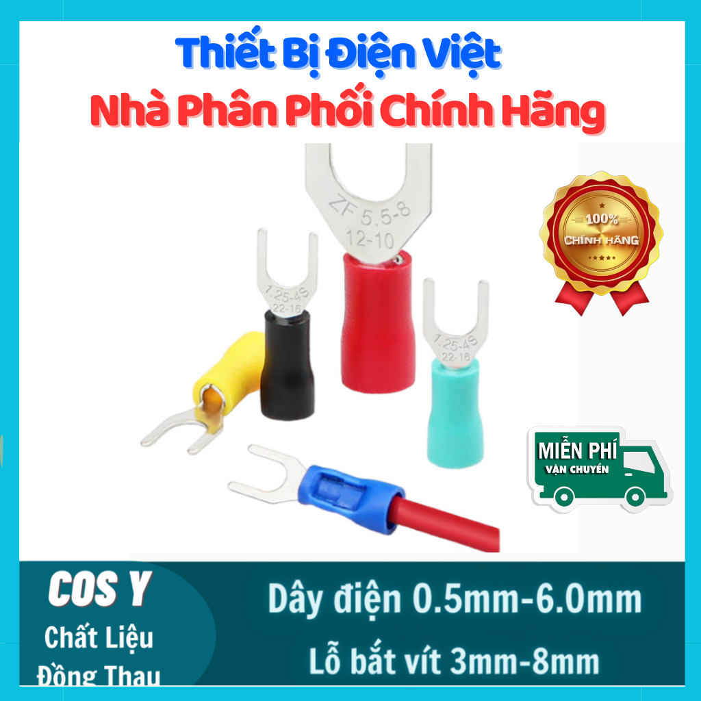 Cos y bọc nhựa, đầu cos chữ y, cos chẻ, cos càng cua ( 100 chiếc ...