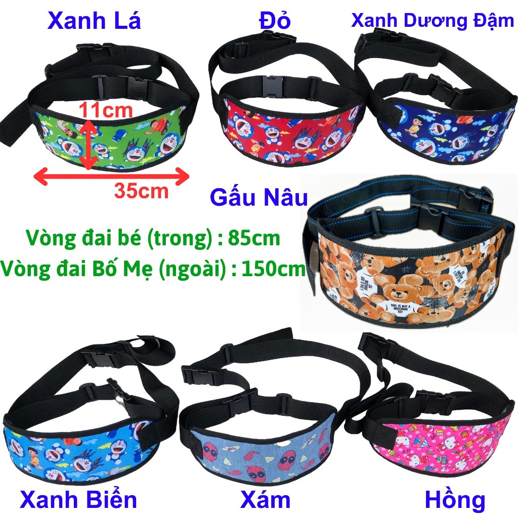 [ ĐAI HOẠT HÌNH ] ĐAI XE MÁY CHỐNG THẤM , AN TOÀN CHO BÉ