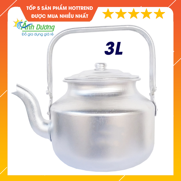 [Yêu thích] Ấm nhôm đun nước 3L - cho mọi gia đình