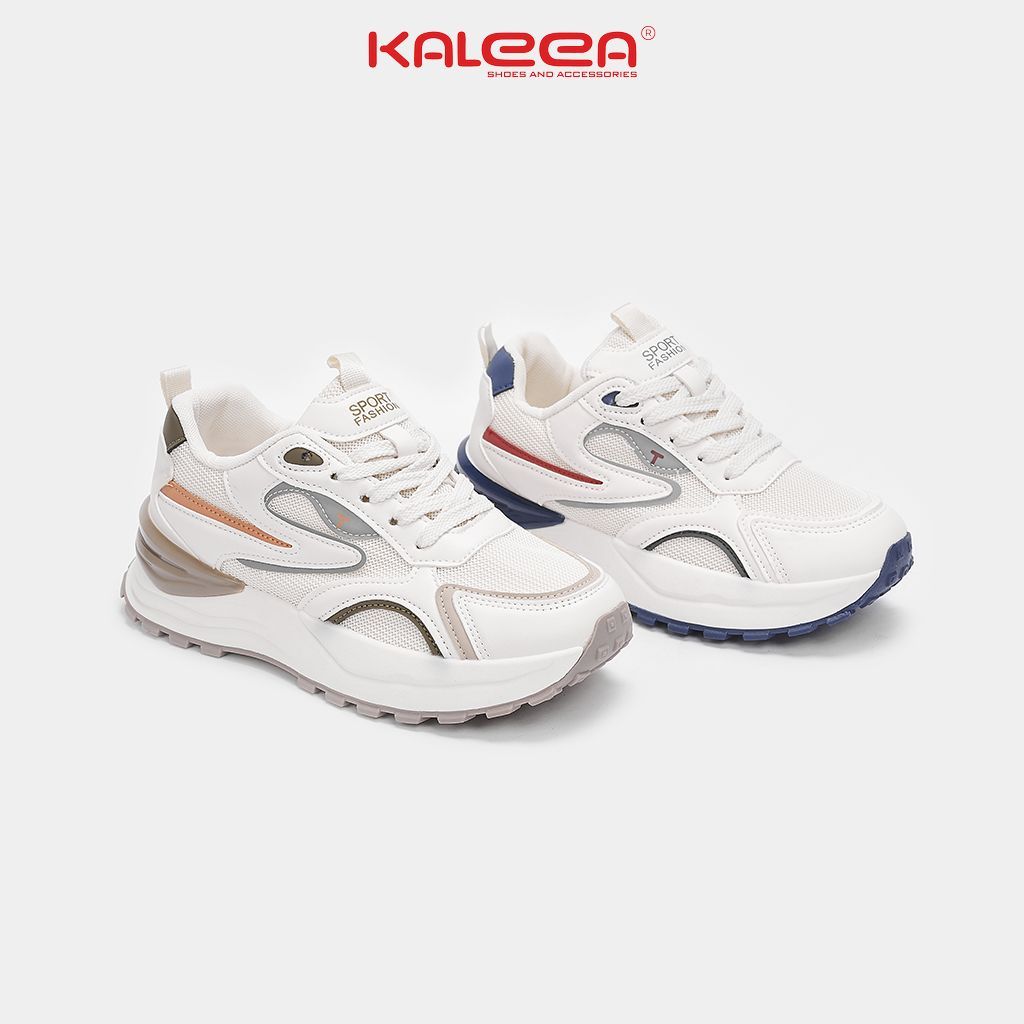 Ảnh Kaleea - Giày Thể Thao Nam/Nữ Phối Màu Đi Êm, Sneaker Thoáng Khí Đế Cao 4,5p - T115 2