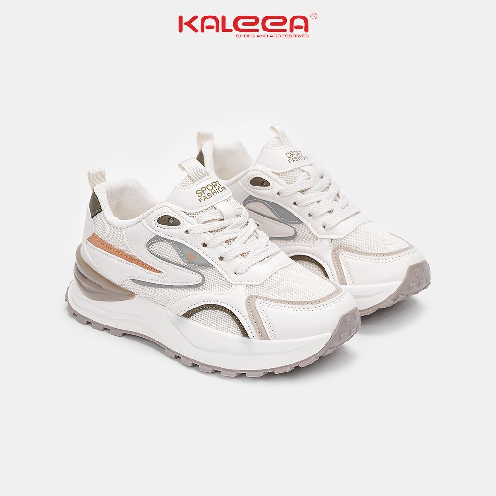 Ảnh Kaleea - Giày Thể Thao Nam/Nữ Phối Màu Đi Êm, Sneaker Thoáng Khí Đế Cao 4,5p - T115 4