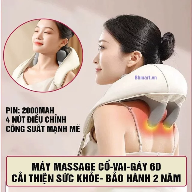 MÁY MASSAGE VAI CỔ XOA BÓP THẾ HỆ MỚI , MÁY MASSAGE CỔ VAI GÁY 6D - MASSAGE TRỊ LIỆU GIẢM ĐAU VAI GÁY