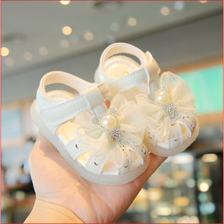 Sz 15-19 Giày Búp Bê Tập Đi Mũi Vuông Đính Nơ Ruy Băng Đá Siêu Mềm Cho Bé 0-2 Tuổi K225