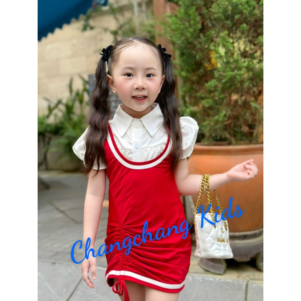 SALE SALE Sét bộ đầm kèm sơ mi cho bé gái từ 12-55kg