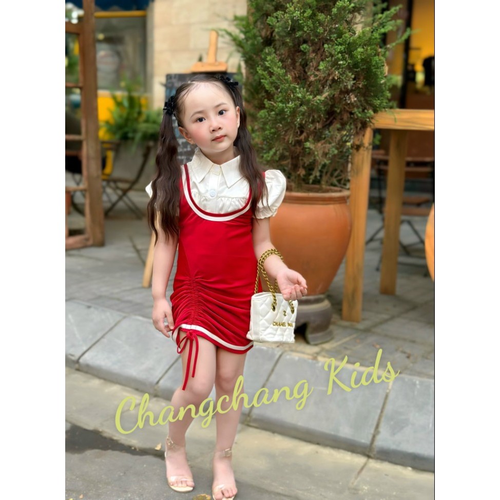 SALE SALE Sét bộ đầm kèm sơ mi cho bé gái từ 12-55kg