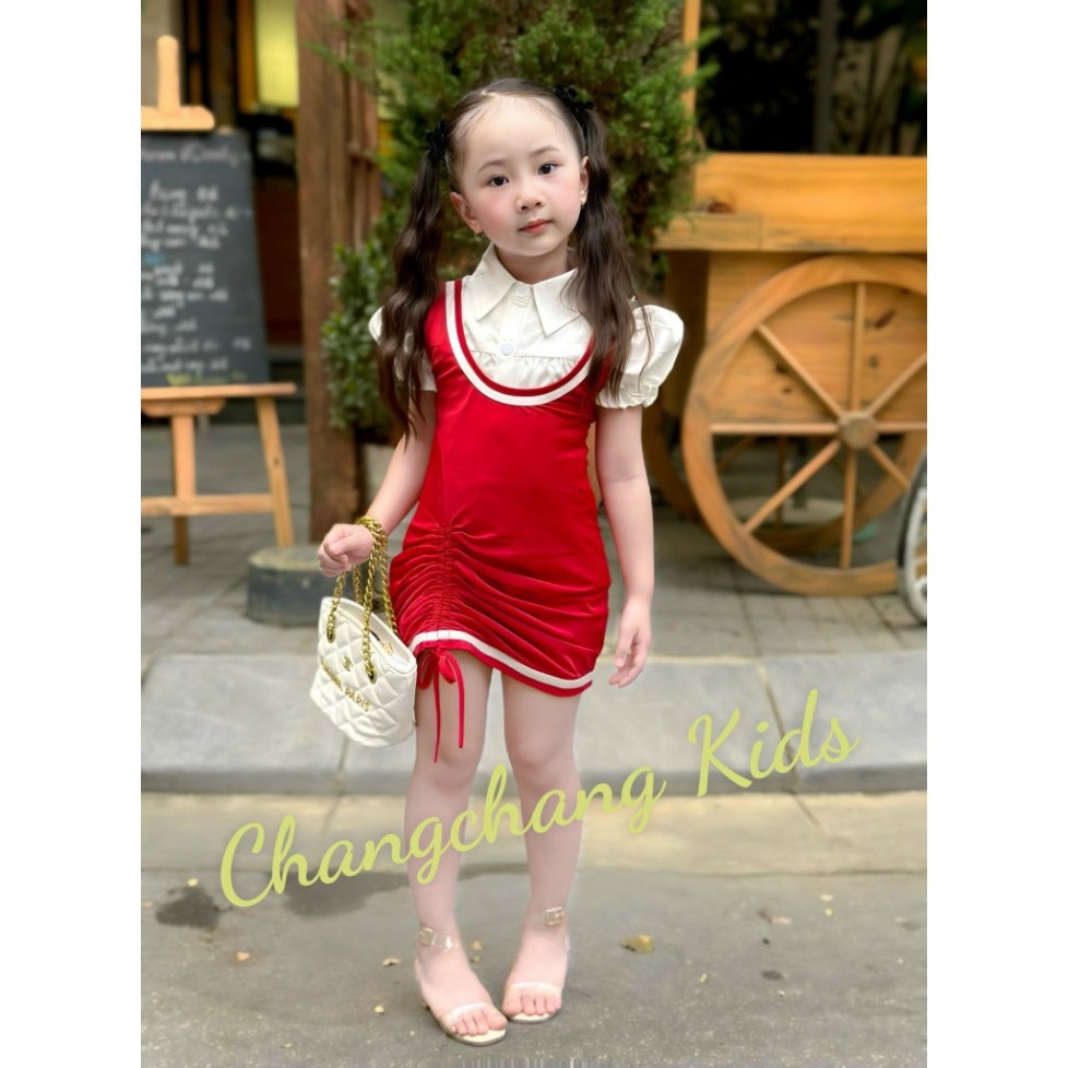 SALE SALE Sét bộ đầm kèm sơ mi cho bé gái từ 12-55kg