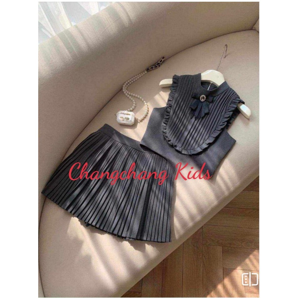 Bộ váy dập li Hàn Quốc bé gái size nhỏ đến size đại cho mẹ và bé 15 đến 55kg