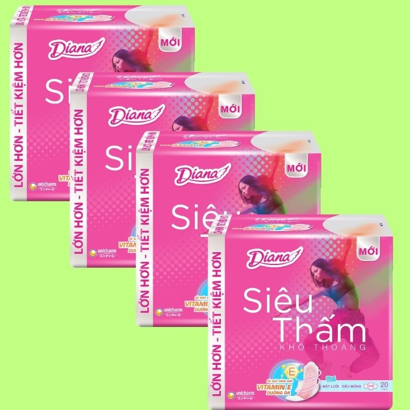 Combo băng sinh Diana siêu thấm mỏng cánh 20 miếng/38 miếng