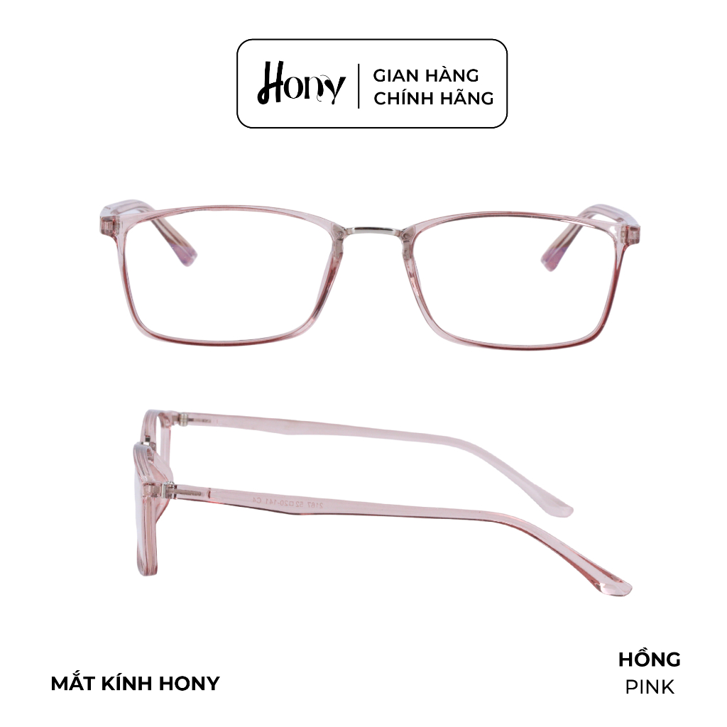 Mắt kính Nữ thời trang HONY - Gọng nhựa TR90 hồng càng siêu dẻo bền bỉ A1