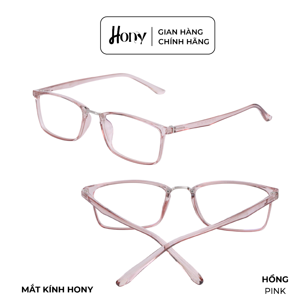 Mắt kính Nữ thời trang HONY - Gọng nhựa TR90 hồng càng siêu dẻo bền bỉ A1