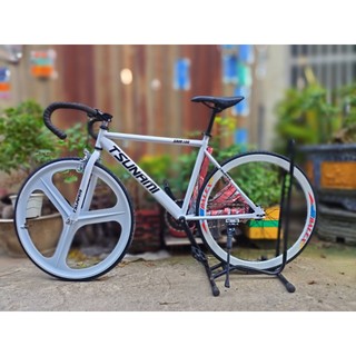 XE ĐẠP THỂ THAO FIXED Gear Tsunami (CÓ THỂ THAY ĐỔI BÁNH XE BẰNG BÁNH BA ĐAO) màu trắng/xám/đen/xanh