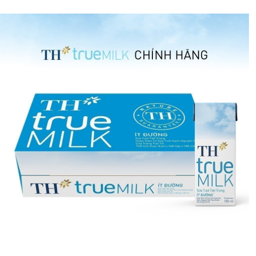 Thùng 48 hộp sữa tươi tiệt trùng có đường /it đường TH True Milk 180ml (180ml x 48)