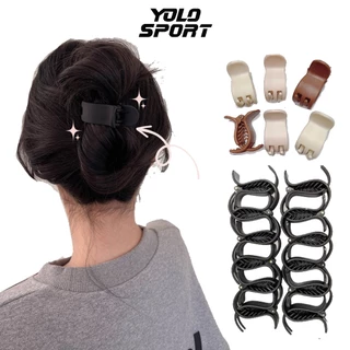 Combo 3 Kẹp Tóc Càng Cua Màu Đen 3 Răng 5 Răng Hàn Quốc Nữ Hottrend Cặp Búi Cào Du Lịch Thể Thao Trong Suốt Nhám Bóng