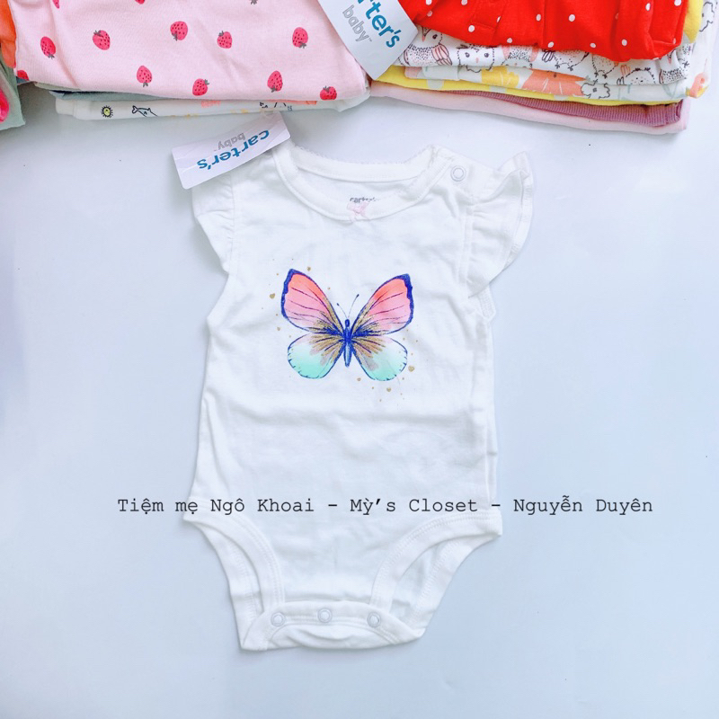 [MD17] 0-3M bodysuit hai dây, cánh tiên, ba lỗ chất liệu cotton mềm mát cho bé yêu