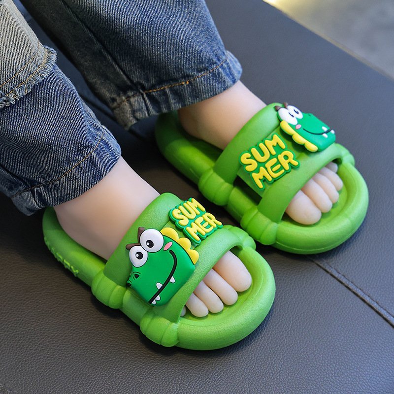 Dép bánh mì quai ngang Summer xinh xắn chống trơn trượt hoạt hình thỏ khủng long cho bé trai bé gái