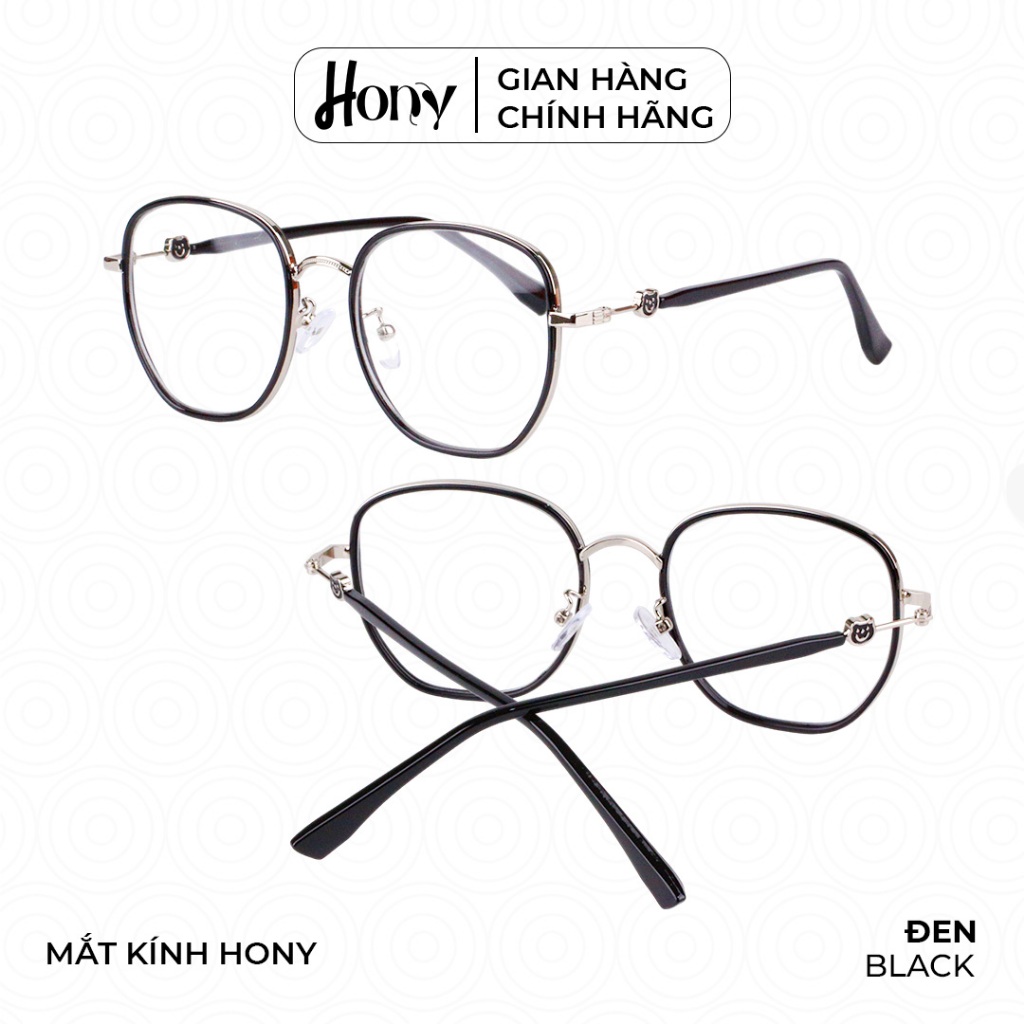 Mắt kính Nữ thời trang HONY - Gọng Acetate dáng tròn càng cách điệu gấu dễ thương