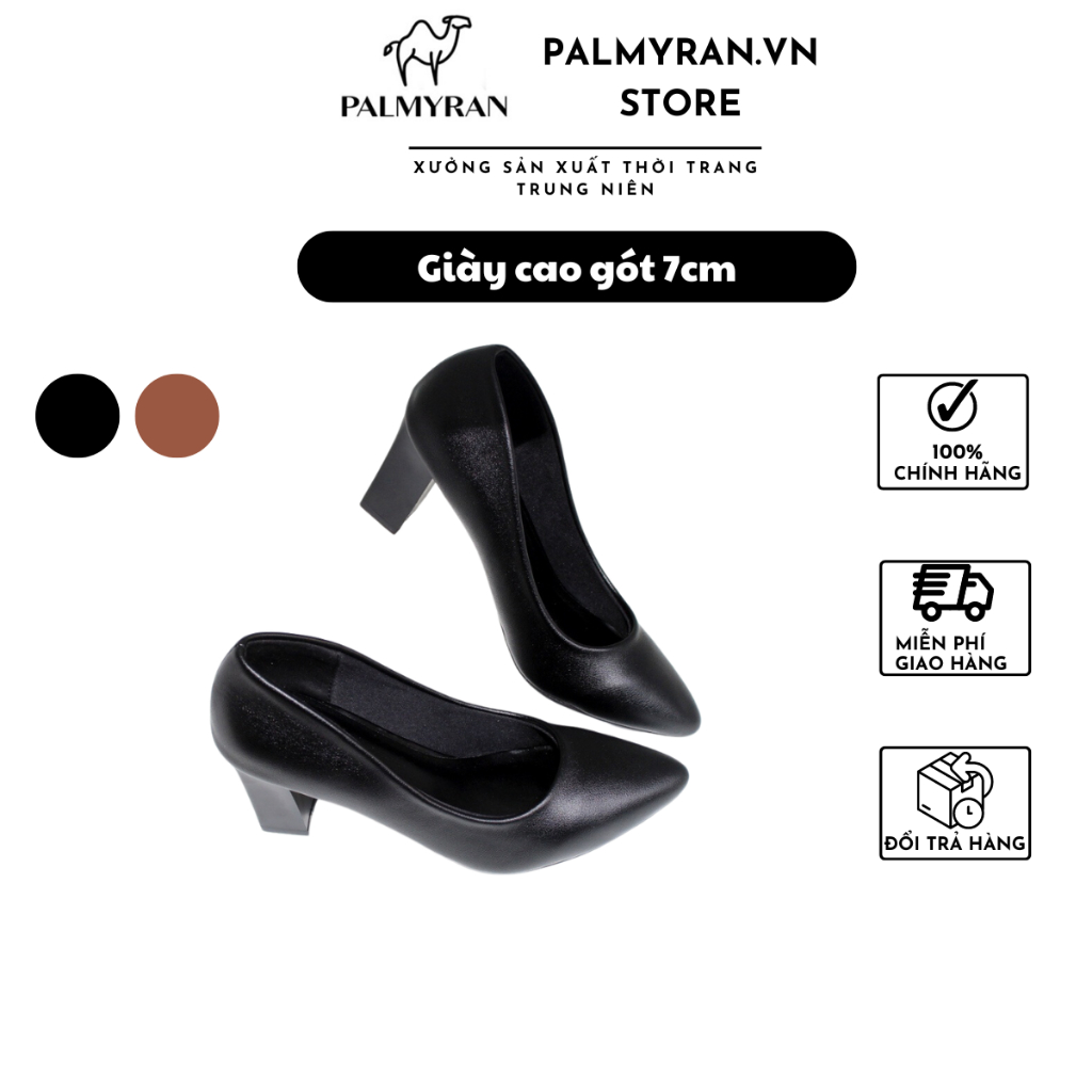Giày nữ cao gót 7cm da sịn thật palmyran CG30