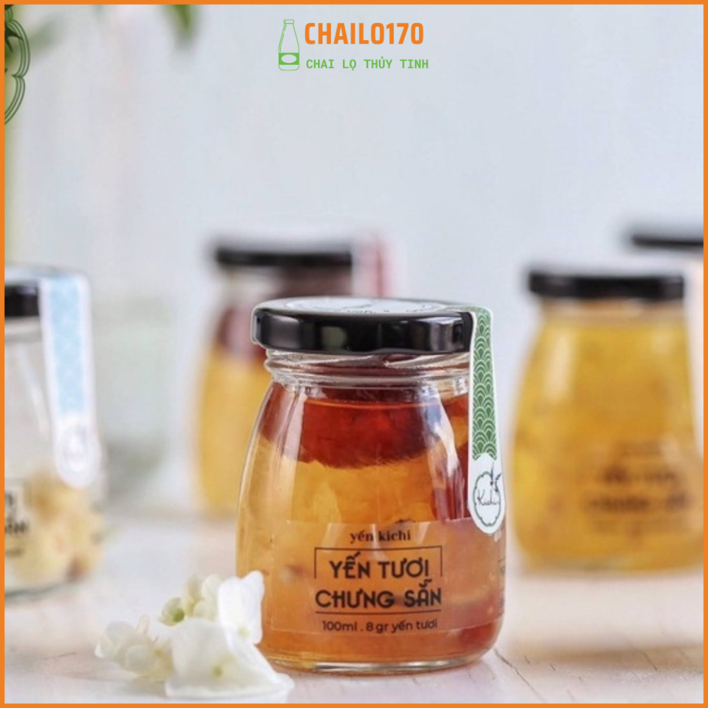 Hũ sữa chua nắp thiếc 100-150-200ml, hũ thủy tròn nắp thiếc chưng yến, sữa chua, đựng mứt, gia vị,lọ trang trí chailo170