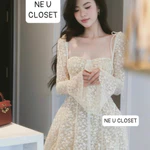 [VÁY THIẾT KẾ] Váy ren tay loe dài đầm ren dài tay đầm tay loe váy tay loe đầm quyến rũ đầm đi tiệc váy đi ăn cưới,sẵ... — ảnh 8