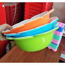 Rổ nhựa hoa mai  2 in 1 Việt Nhật màu sắc tươi tắn bền đẹp 3395-1