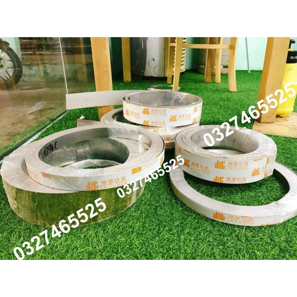 Nẹp la inox (lập là), la inox dán tường màu vàng gương - 1cm đến 6cm ...