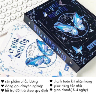 Sổ Đựng Card Binder A5 Rỗng 6 Còng Album Butterfly Ảnh Bo Góc Thần Tượng Kpop Timo VPBL26