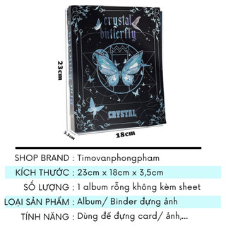 Sổ Đựng Card Binder A5 Rỗng 6 Còng Album Butterfly Ảnh Bo Góc Thần Tượng Kpop Timo VPBL26