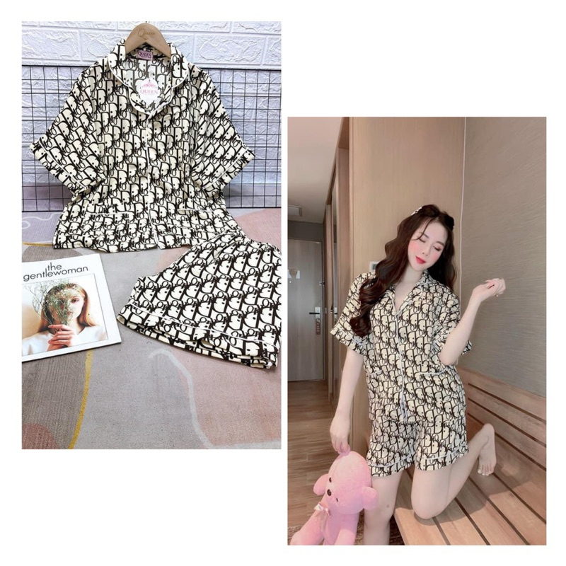 Đồ Bộ Pijama  Freesize 40-60kg Tay Ngắn Quần Đùi Vải Lụa Mango Cao Cấp