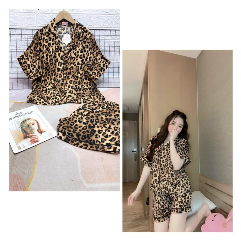 Đồ Bộ Pijama  Freesize 40-60kg Tay Ngắn Quần Đùi Vải Lụa Mango Cao Cấp