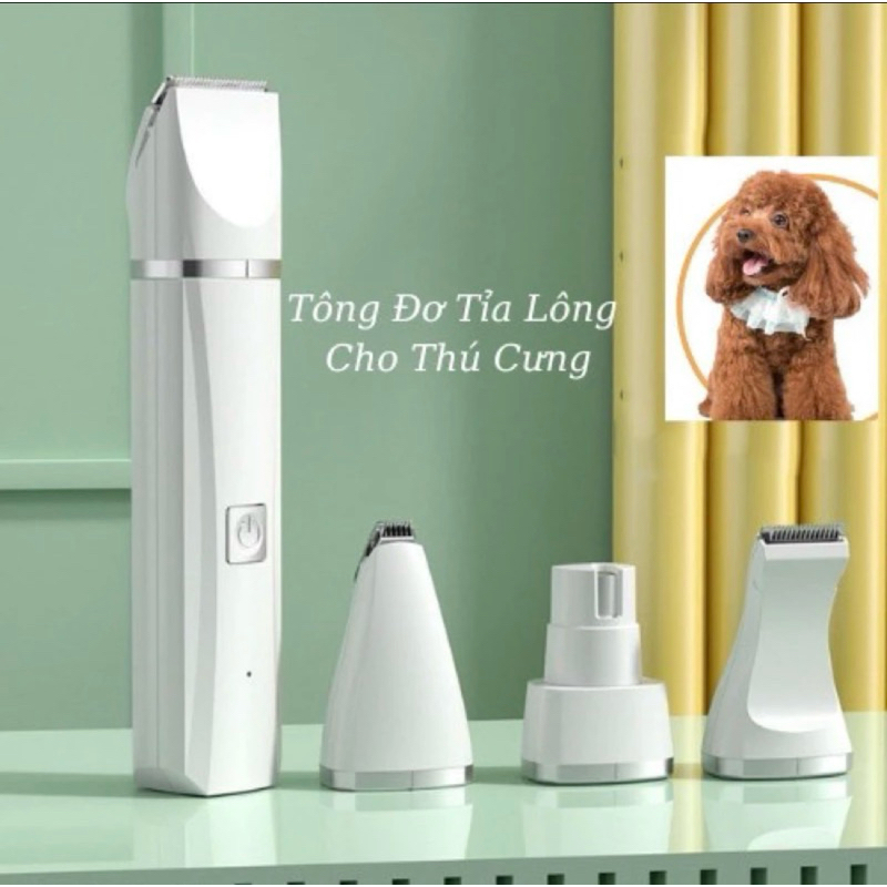Tông Đơ Tỉa Lông chó mèo 4 Trong 1 Đa Năng, Cạo Lông chó mèo, sản phẩm chăm sóc Lông Thú Cưng