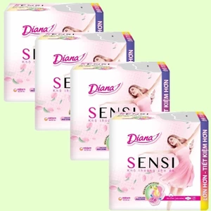 Combo 4 gói băng vệ sinh Diana sensi mỏng cánh 20 miếng/gói