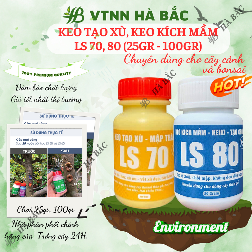 Keo liền sẹo liền da LS70, LS80, keo tạo xù, keo kích mầm dùng cho cây - Diệt khuẩn tốt kéo sẹo nhanh (30gr/100gr)