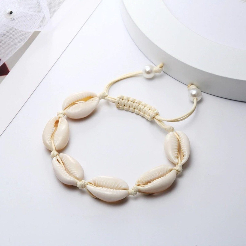 Vòng Tay đan Vỏ  Sò / Vòng cổ vỏ sò LoveSea QUEMEO dây da dù Sò To Loại Đẹp Đều