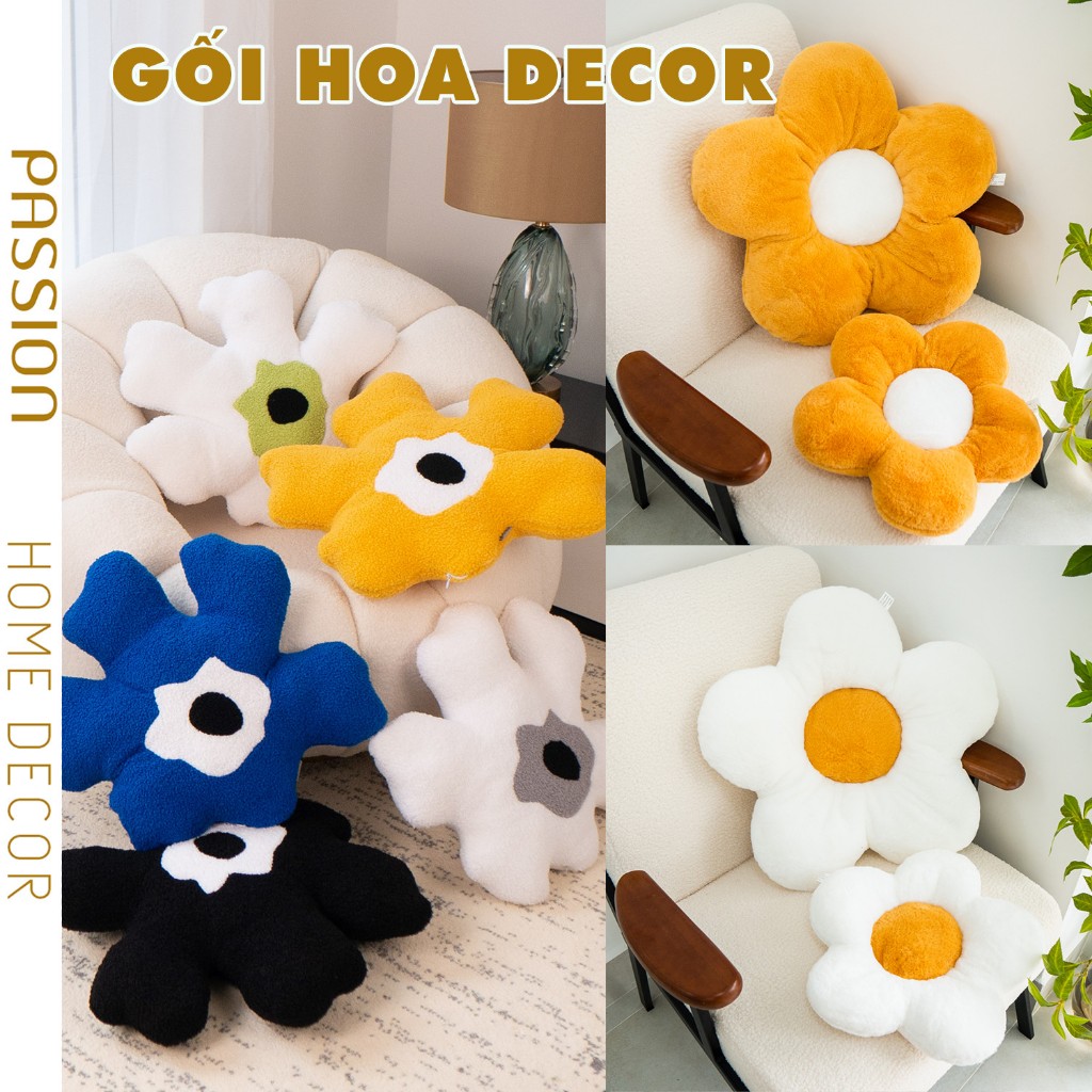 Gối Sofa, Gối Bông Mềm Mại Hình Hoa Cúc Trang Trí Ghế Sofa, Giường Ngủ