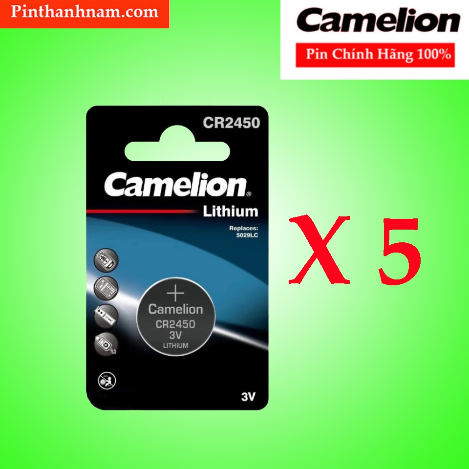 Pin CR2450 Camelion Lithium 3V Combo 5 Viên Chính Hãng | Shopee Việt Nam