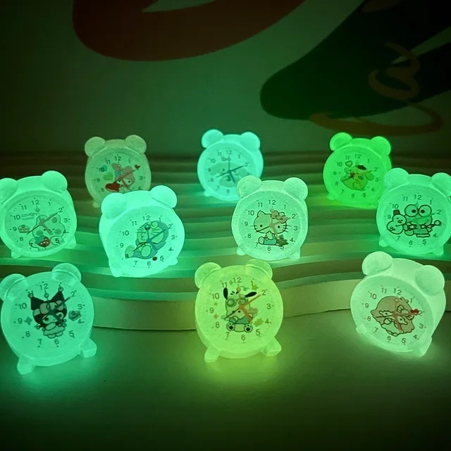 🏵️🏵️ Dễ Thương Đồng Hồ Báo Thức mini Bằng Nhựa resin Dạ Quang diy Để Bàn Trang Trí Phòng Ngủ / Chậu Cây Cảnh/Xe Hơi