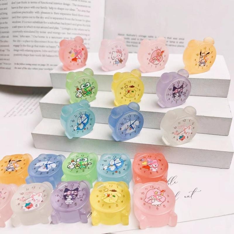 🏵️🏵️ Dễ Thương Đồng Hồ Báo Thức mini Bằng Nhựa resin Dạ Quang diy Để Bàn Trang Trí Phòng Ngủ / Chậu Cây Cảnh/Xe Hơi