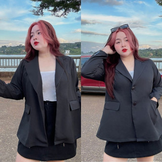 Áo Blazer Nữ Bigsize Tay Dài Cổ Vest Xẻ Tà Lưng Vải Cotton Lạnh Thời Trang Công Sở VET6