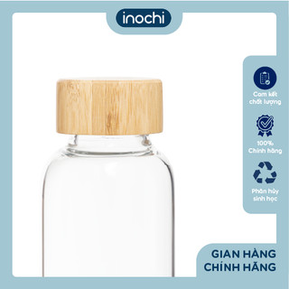 Bình Nước Thủy Tinh Inochi Nikko 550ml: Bọc silicon, chất liệu cao cấp, thiết kế Nhật Bản