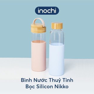 Bình Nước Thủy Tinh Inochi Nikko 550ml: Bọc silicon, chất liệu cao cấp, thiết kế Nhật Bản