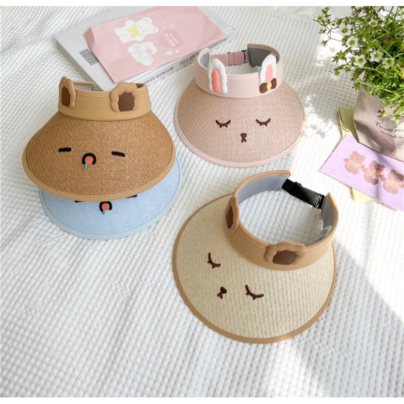 MŨ NỬA ĐẦU CHỐNG TIA UV TAI THỎ CHO BÉ 3-12tuổi