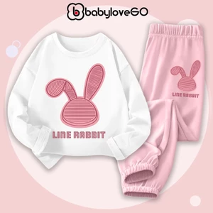 Bộ thu đông dài tay cho bé gái BabyloveGO 2026 đồ bộ cho bé chất thun cotton mềm mịn thoáng mát BDRB33