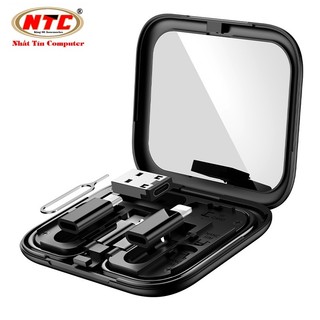 Cáp sạc đa năng 6 in 1 Hoco U114 dài 28cm, max 60W - sử dụng mọi thiết bị (Đen) - Phụ Kiện Nhất Tín