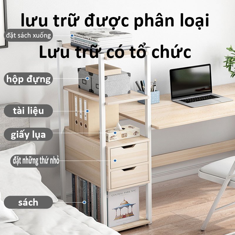 SUNNY Bàn làm việc bàn học Nội Thất kèm giá sách tiện lợi hiện đại phong cách mặt bàn kích thước lớn tháo lắp dễ dàng