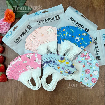 [ Set 50 cái ] Khẩu trang lụa em bé 5D kids, khẩu trang trẻ em 3 lớp chất liệu vải lụa kháng khuẩn, không gây khó thở