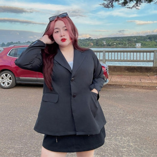 Áo Blazer Nữ Bigsize Tay Dài Cổ Vest Xẻ Tà Lưng Vải Cotton Lạnh Thời Trang Công Sở VET6